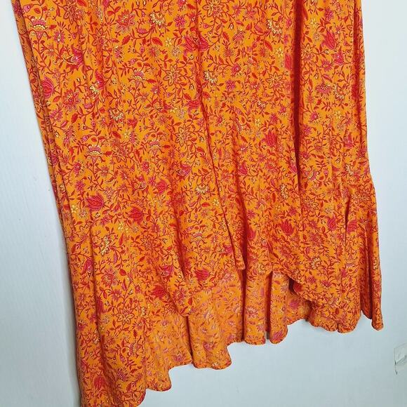 Dress To Kill Jane Mohr Maxi Ditsy Floral Maxi Dress 2 L/XL Sleeveless High Low - Picture 8 of 10